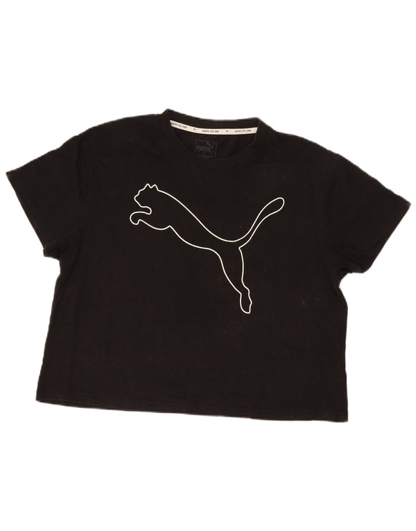 Puma Γυναικείο Crop Graphic T-Shirt Top UK 16 Large Black