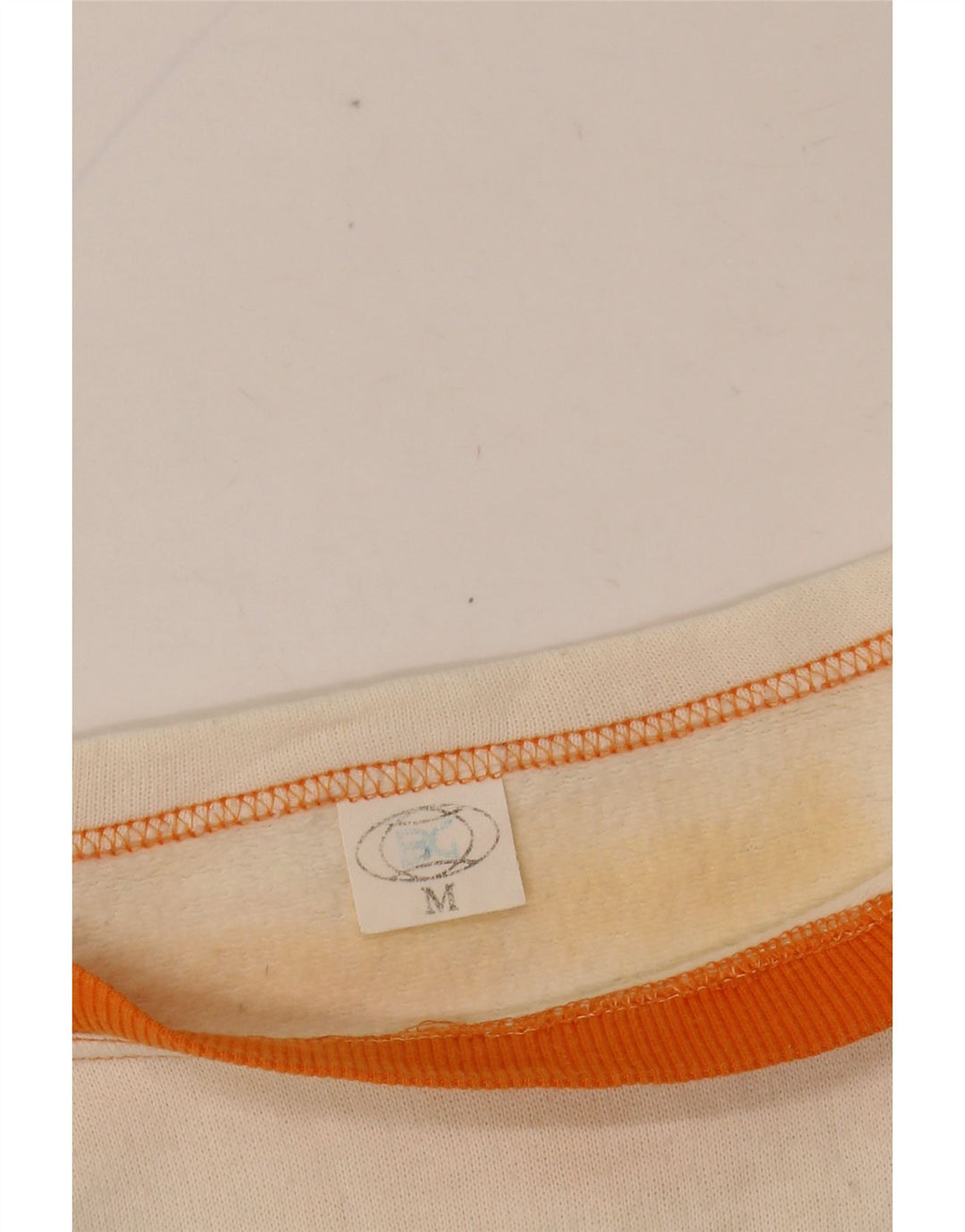 VINTAGE Γυναικείο T-Shirt Malibu Graphic Top UK 14 Medium Off White