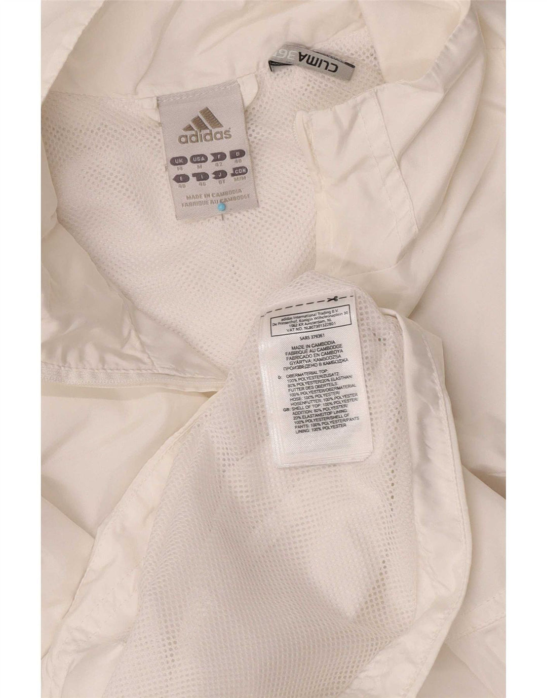 Adidas Γυναικεία φόρμα Clima 365 Top Jacket UK 14 Medium White Polyester