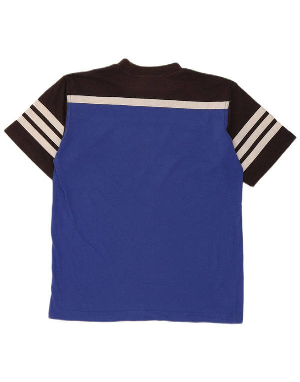 Adidas Boys T-Shirt Top 11-12 Years Blue Colourblock Βαμβακερό