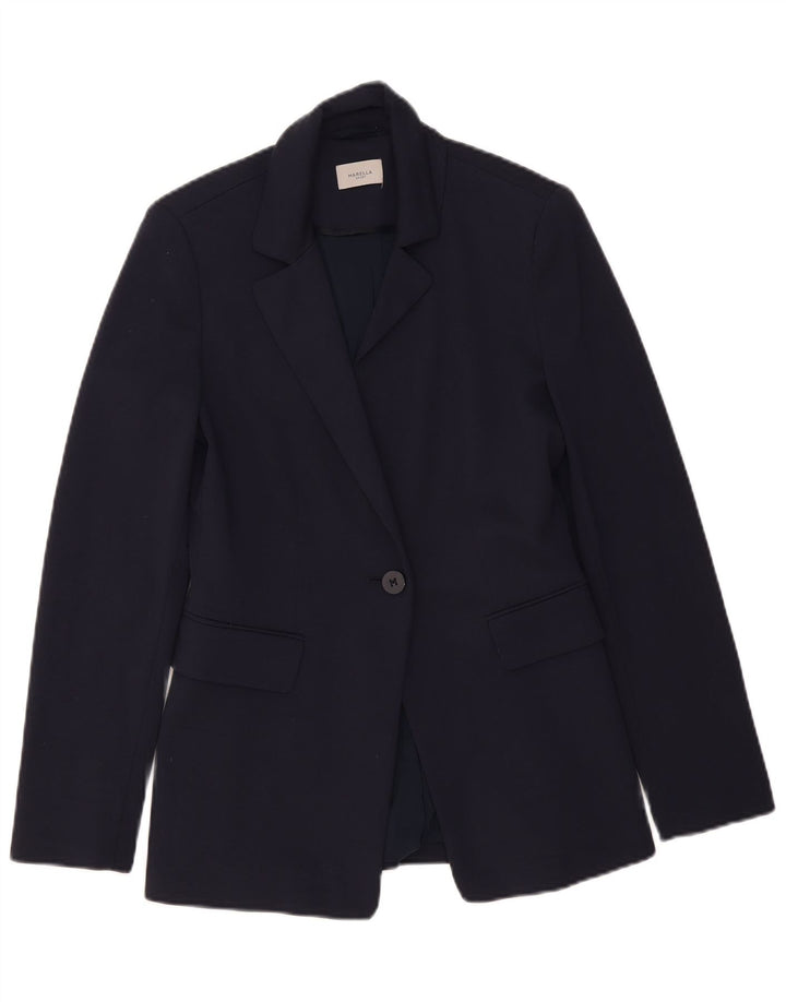 Marella Γυναικείο σακάκι 1 κουμπιού σακάκι UK 8 Small Navy Blue Viscose