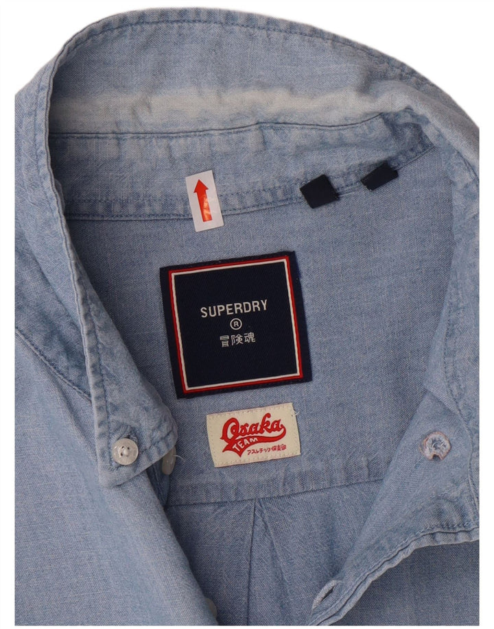 Ανδρικό πουκάμισο Superdry XL Μπλε βαμβακερό