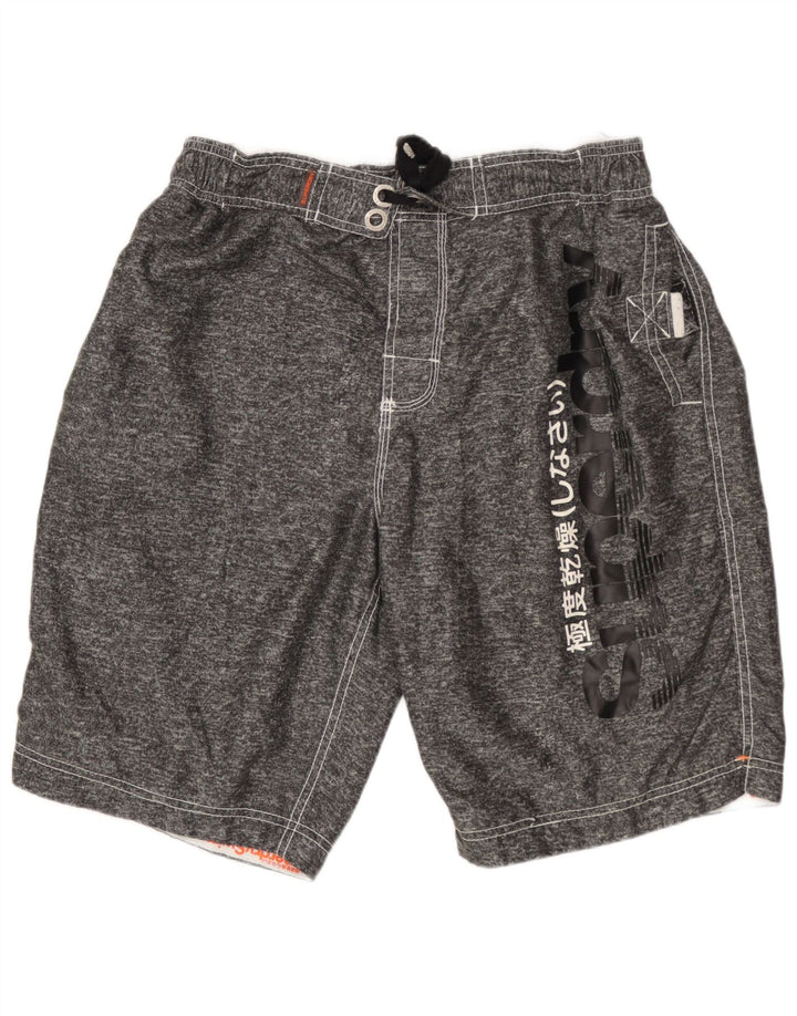 Ανδρικό γραφικό σορτς κολύμβησης Superdry XL από πολυεστέρα με γκρι φλύκταινες