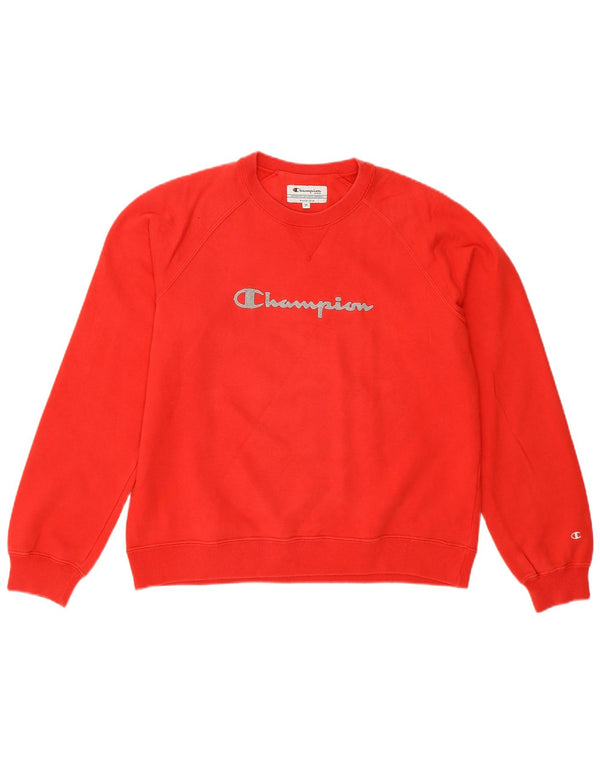 Champion Γυναικείο Γραφικό Φούτερ Jumper UK 14 Μεσαίο κόκκινο βαμβακερό