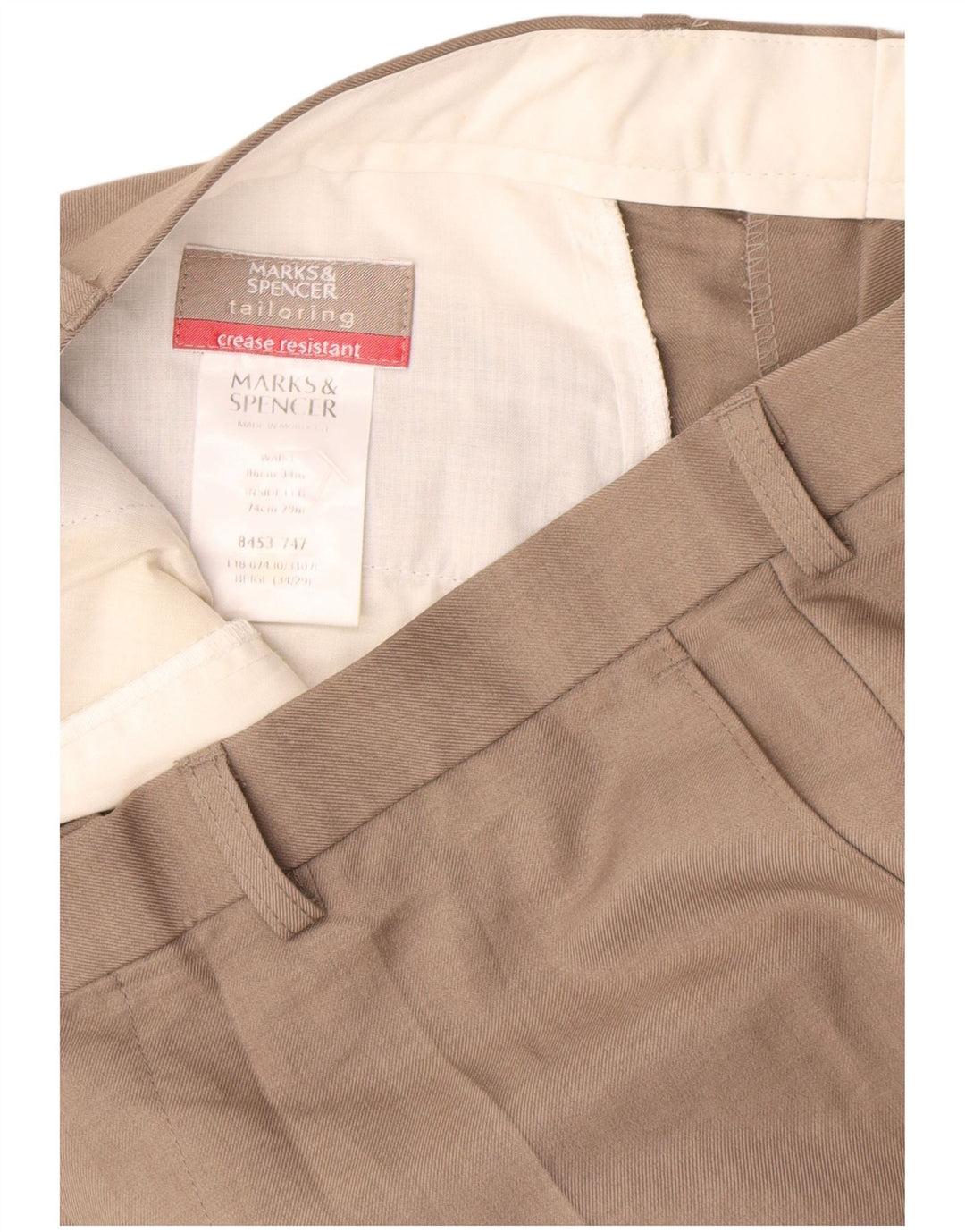 Ανδρικό σορτς Chino Marks & Spencer W34 Μεγάλο Μπεζ Πολυεστέρας