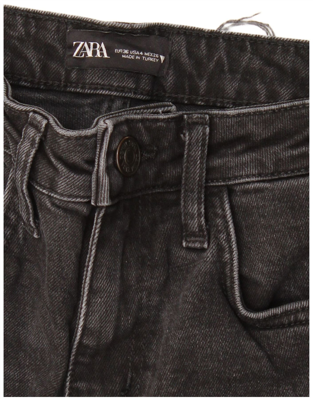 ZARA Γυναικείο ψηλόμεσο τζιν EU 36 XS W26 L27 Μαύρο