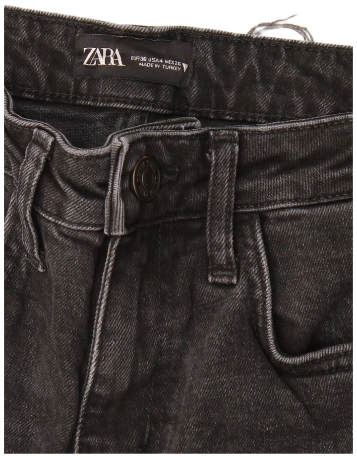 ZARA Γυναικείο ψηλόμεσο τζιν EU 36 XS W26 L27 Μαύρο