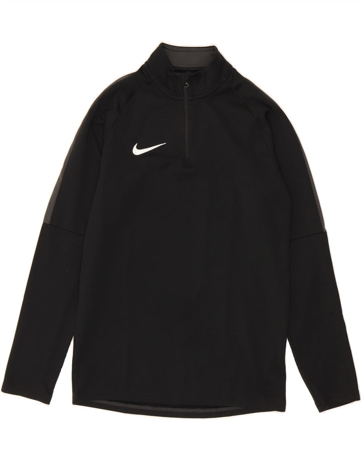 NIKE Mens Dri Fit Zip Neck Pullover Tracksuit Top Small Black Polyester Vintage Nike and Second-Hand Nike from Messina Hembry 