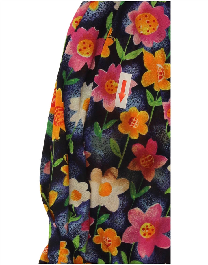 Gibi Γυναικεία Ζακέτα UK 14 Large Navy Blue Floral Acetate