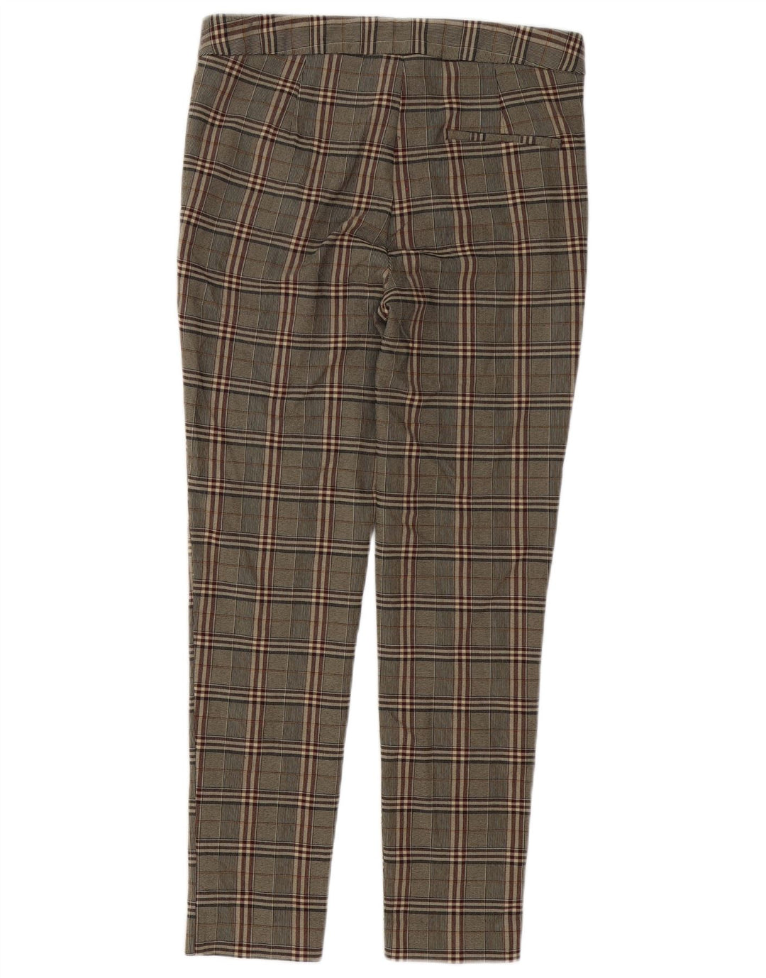 Zara Γυναικείο Slim παντελόνι Chino Μεσαίο W28 L27 Καφέ Check