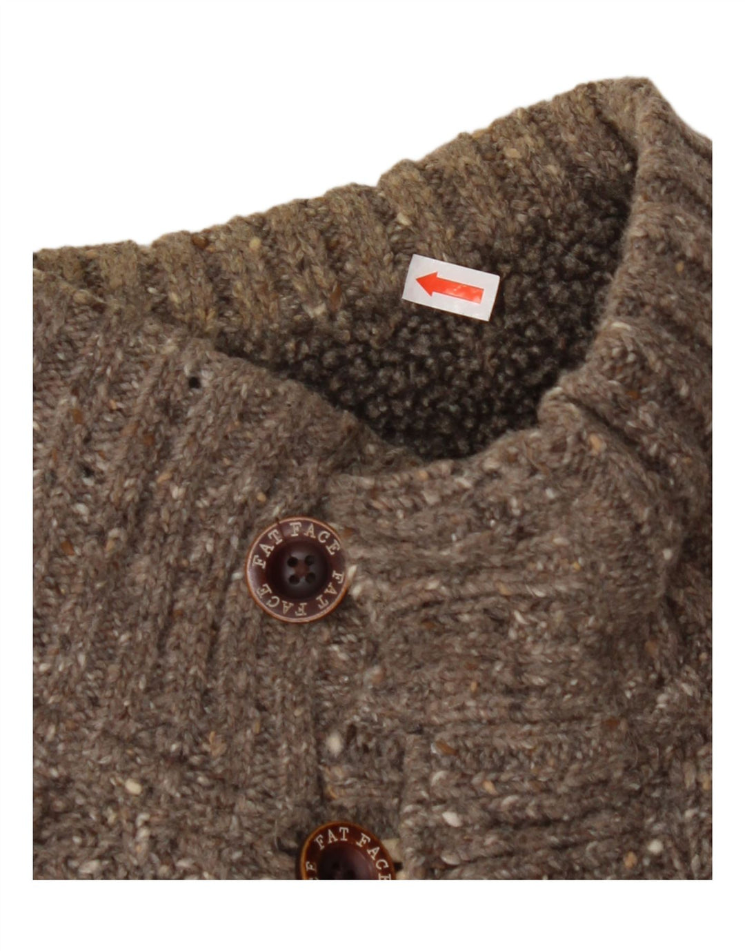 FAT FACE Ανδρικό πουλόβερ με λαιμό με κουμπιά από μαλλί με μικρούς γκρι