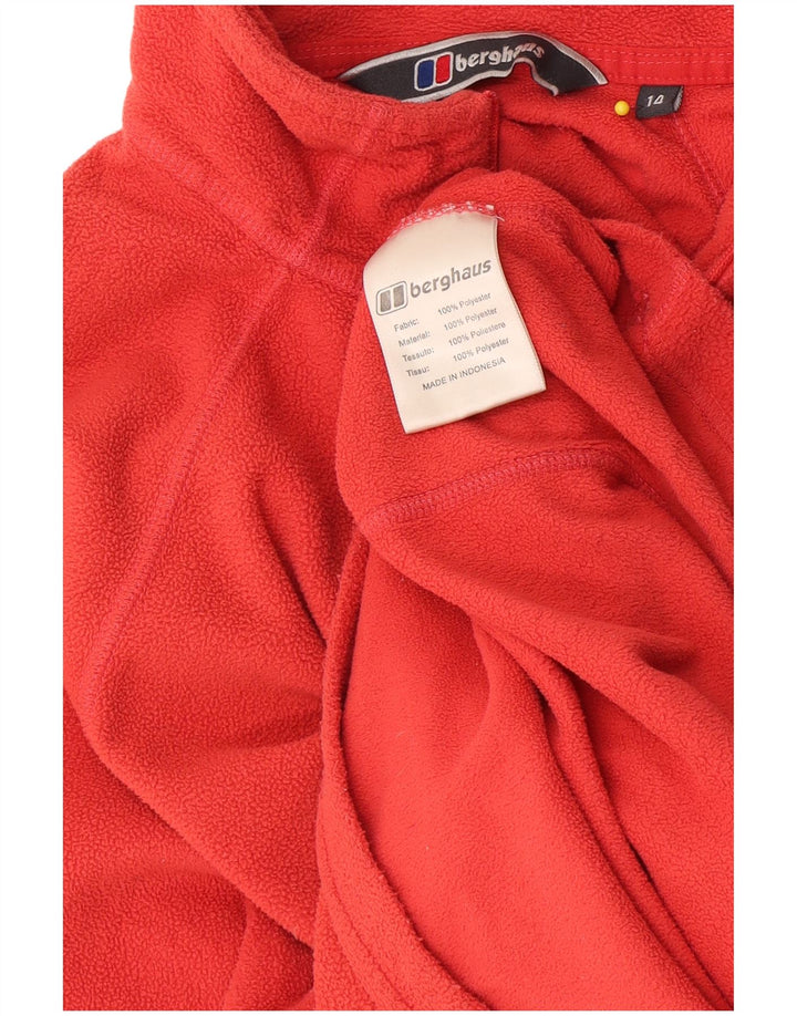 Berghaus Γυναικείο φερμουάρ φλις λαιμόκοψη UK 14 Μεσαίο κόκκινο πολυεστέρας