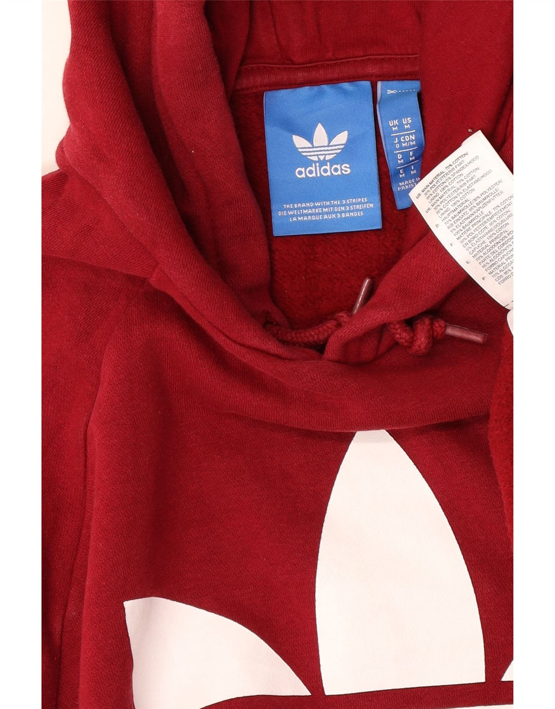 Ανδρικό γραφικό κουκούλα Adidas, μεσαίο κόκκινο βαμβακερό