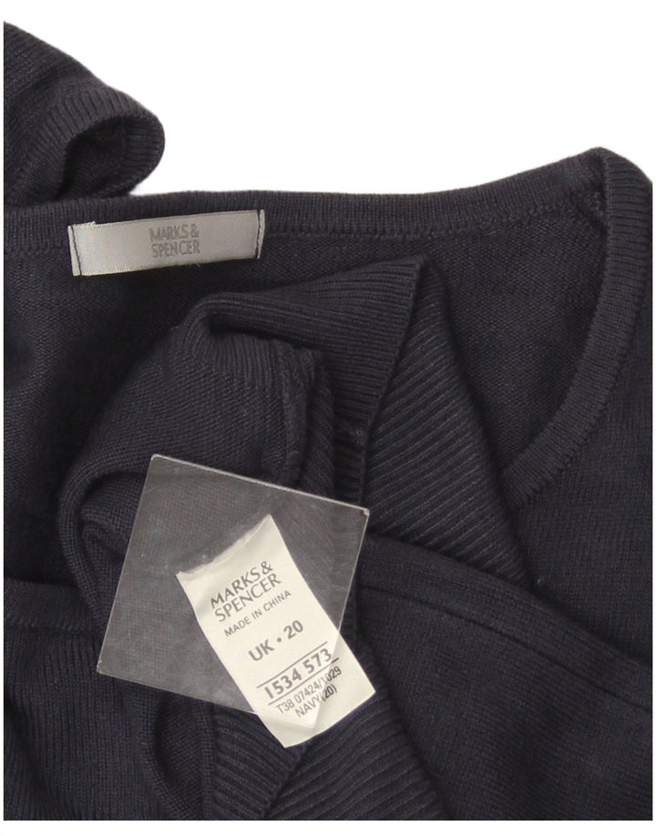 MARKS & SPENCER Γυναικείο πουλόβερ με λαιμό σκάφος UK 20 2XL Navy Blue