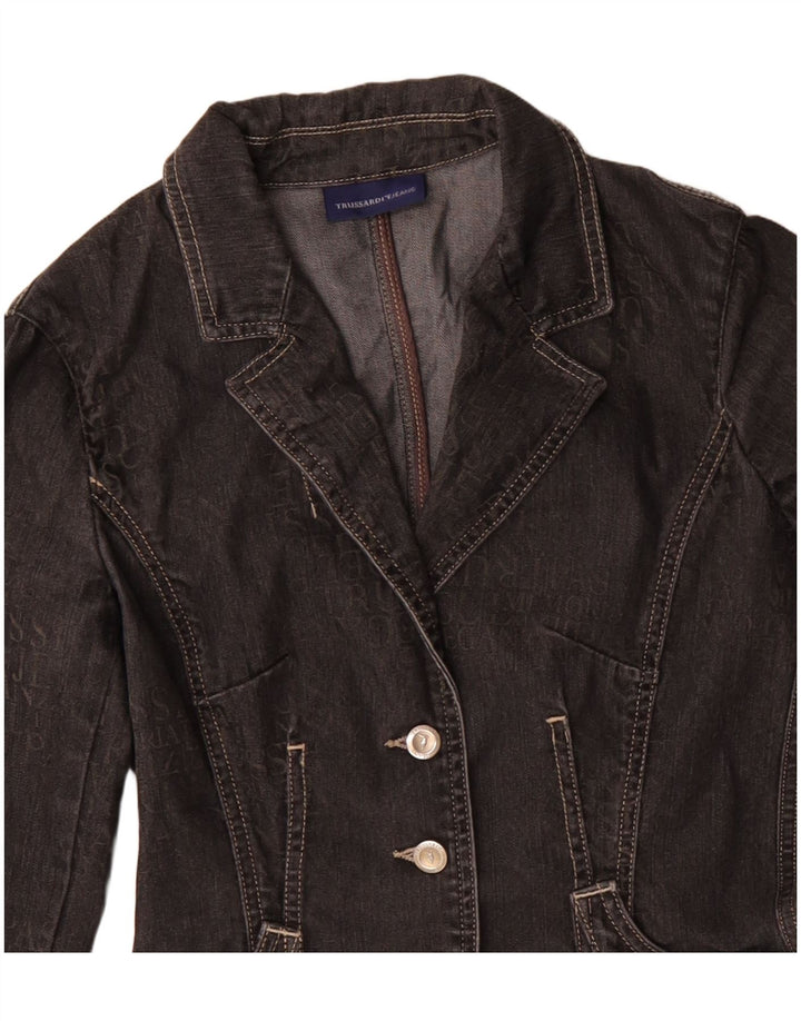 TRUSSARDI JEANS Γυναικείο τζιν μπλέιζερ με 3 κουμπιά μπουφάν IT 40 μικρό μαύρο
