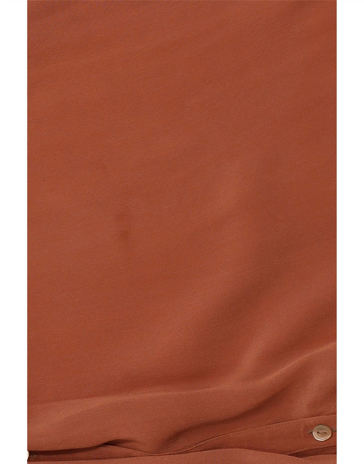 VINTAGE Γυναικείο μακρυμάνικο πουκάμισο μπλούζα IT 46 μεγάλο καφέ