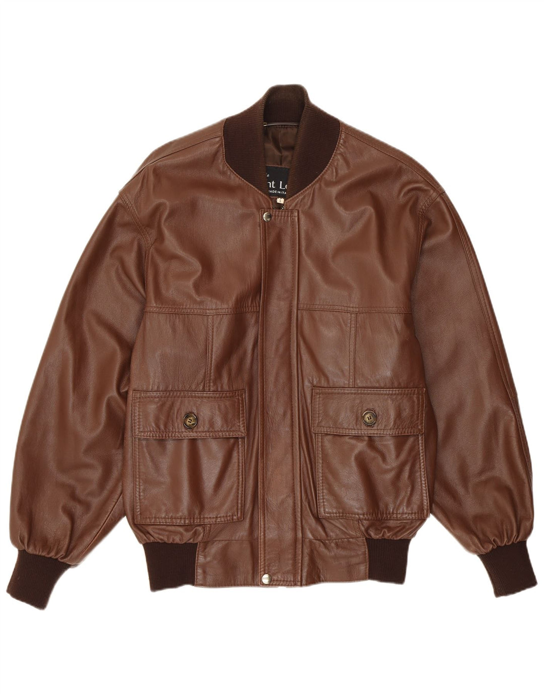 VINTAGE Ανδρικό Δερμάτινο Μπουφάν UK 36 Small Brown Δερμάτινο