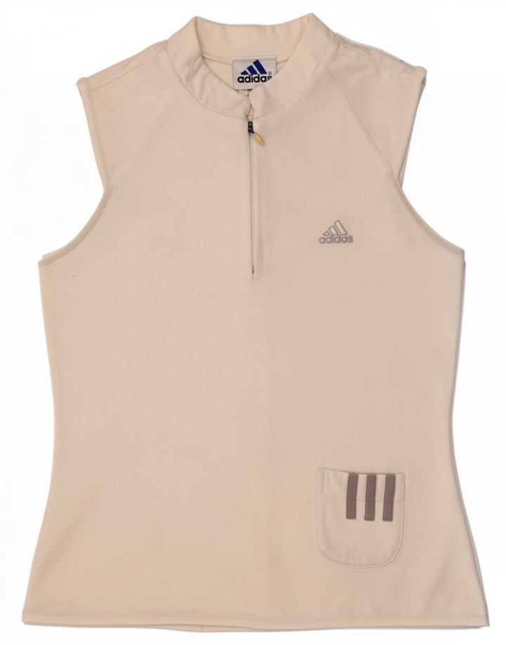 Γυναικείο γιλέκο με φερμουάρ Adidas Top UK 12 μεσαίο λευκό πολυεστέρας