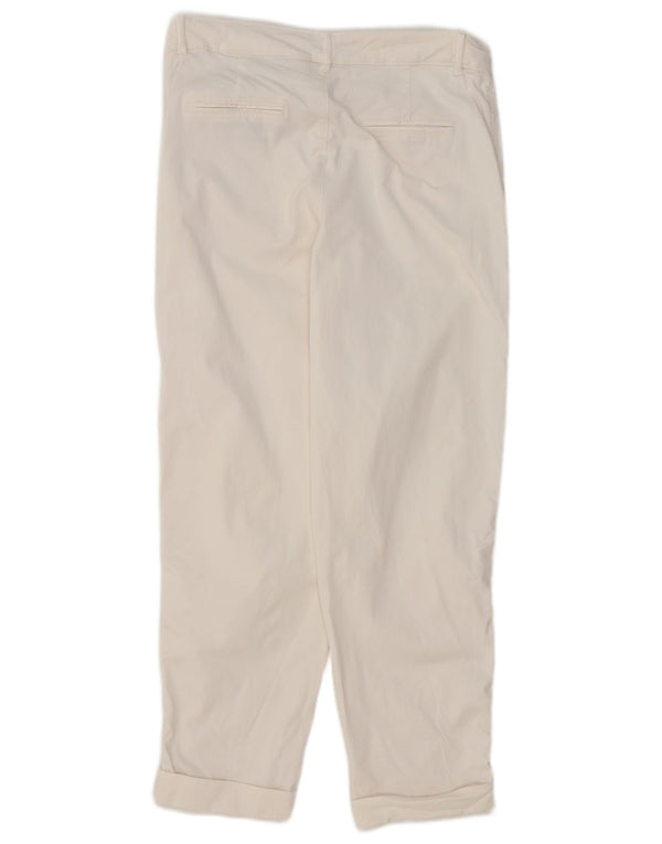 Zara Γυναικείο κωνικό παντελόνι Chino EU 40 Medium W30 L27 Λευκό βαμβακερό