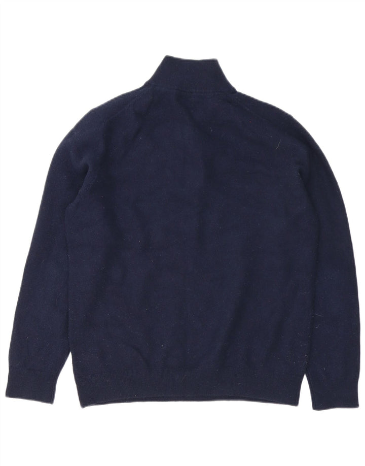 Ανδρικό πουλόβερ Massimo Dutti με φερμουάρ με φερμουάρ, μεσαίο μπλε μαλλί