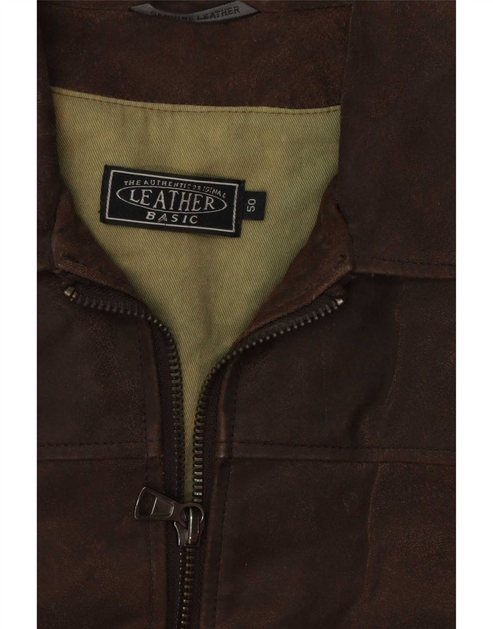 Basic Ανδρικό Suede Bomber Jacket IT 50 Large Brown Δερμάτινο