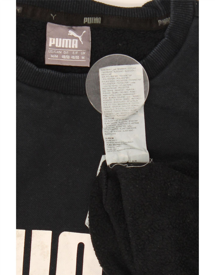 Ανδρικό γραφικό φούτερ Puma Jumper, μεσαίο μπλε βαμβακερό