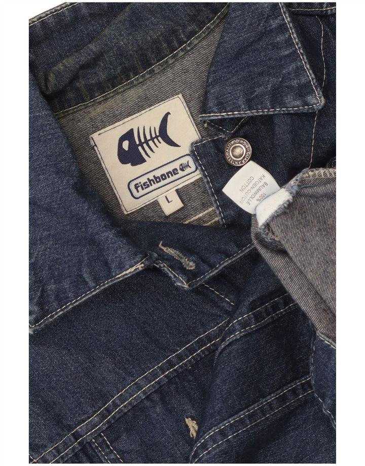 Fishbone Γυναικείο Τζιν Μπουφάν UK 14 Large Navy Blue από βαμβάκι