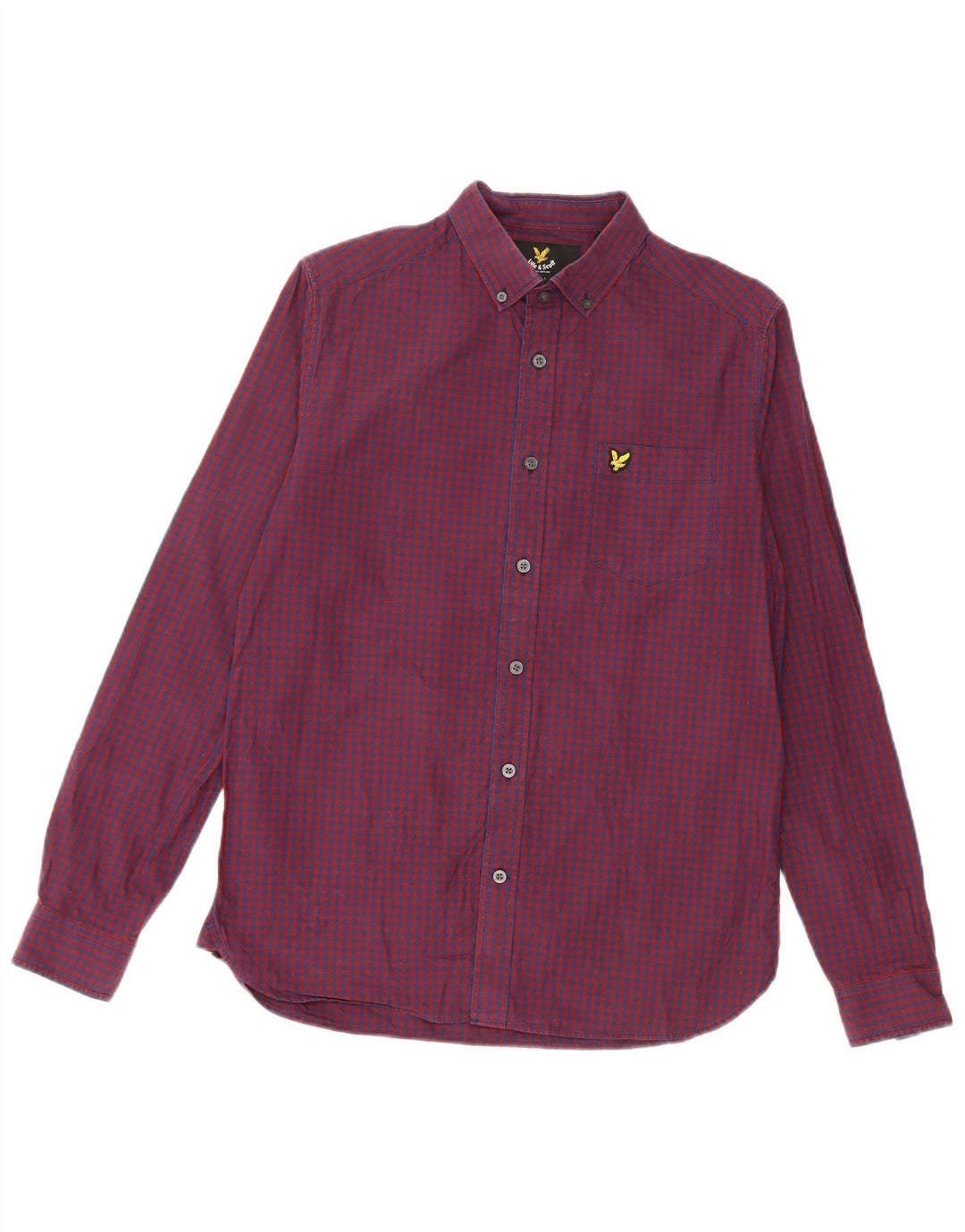 Ανδρικό πουκάμισο Lyle & Scott Μικρό Βουργουνδί Gingham Cotton