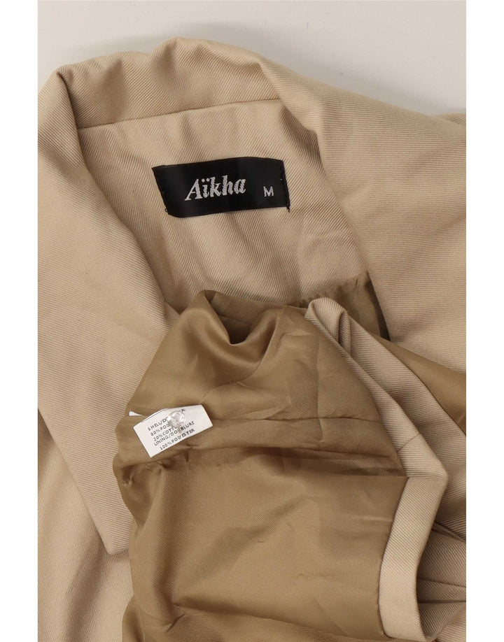 Aikha Γυναικείο Loose Fit, γραφικό τζάκετ 2 κουμπιών blazer UK 14 Medium Beige
