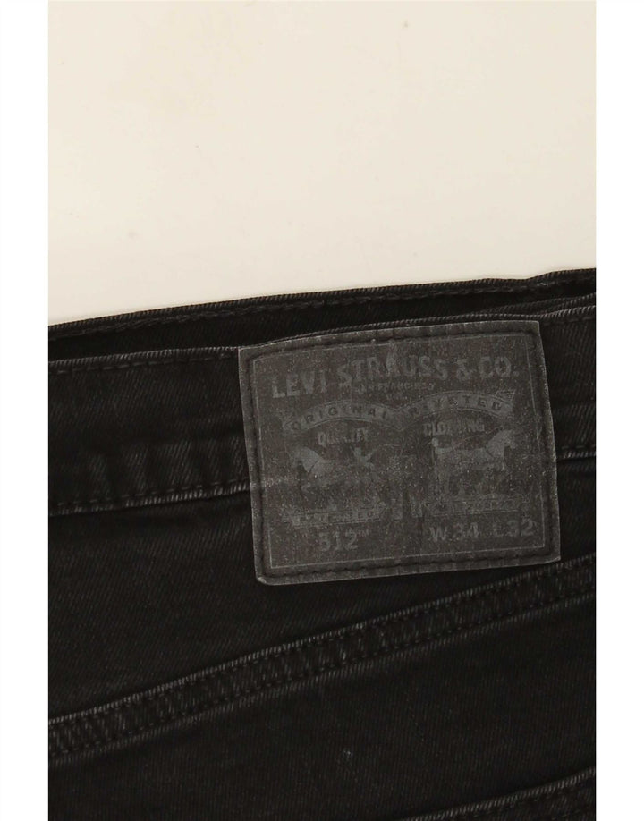 Levi's Mens 512 Slim Tapered Jeans W34 L32 Μαύρο