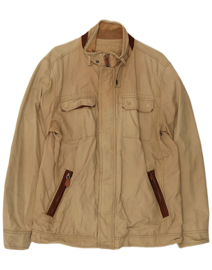 Crew Clothing Ανδρικό Bomber Jacket UK 40 Large Beige Cotton