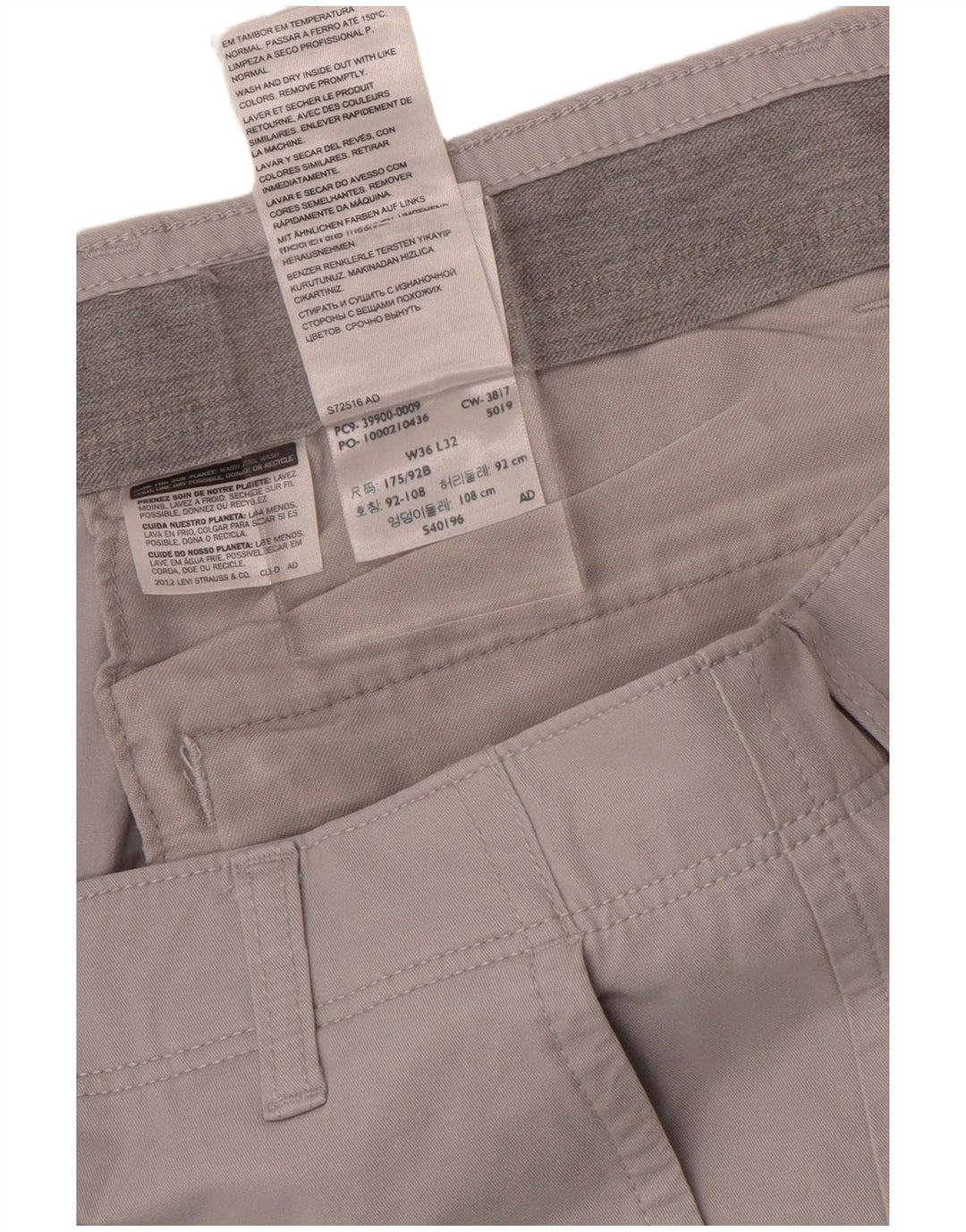 Dockers Ανδρικό ίσιο παντελόνι Chino W36 L31 Γκρι βαμβακερό