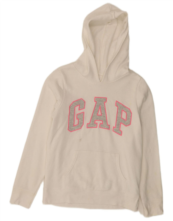 GAP Girls Graphic Hoodie Jumper 14-15 ετών 2XL λευκό βαμβακερό