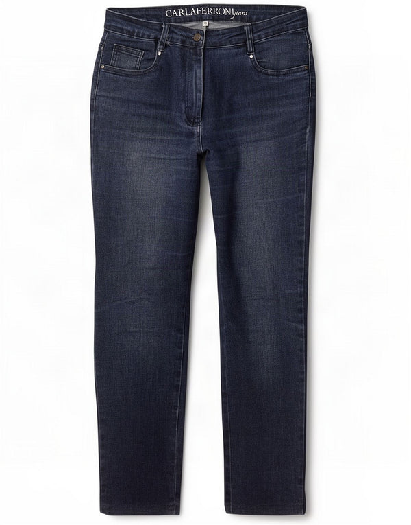 Vintage Womens Straight Jeans IT 46 Large W34 L27 Navy Blue Cotton