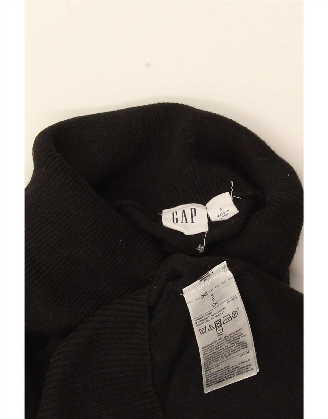Ανδρικό πουλόβερ Gap Roll Neck Jumper Μικρό μαύρο βαμβακερό