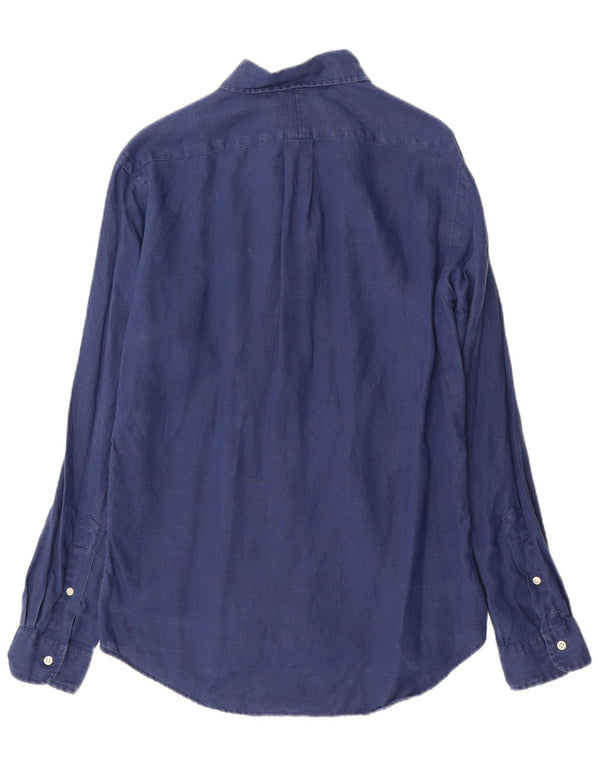 Ανδρικό πουκάμισο Ralph Lauren Slim Fit Μεσαίο μπλε λινό