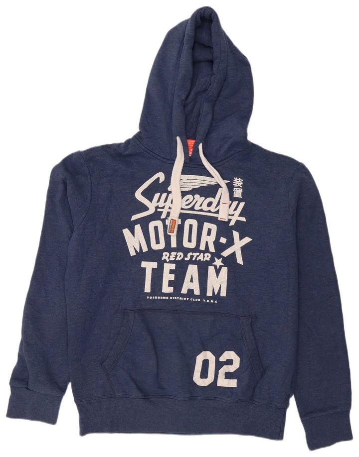 Superdry Ανδρικό γραφικό κουκούλα Jumper XL Navy Blue Cotton