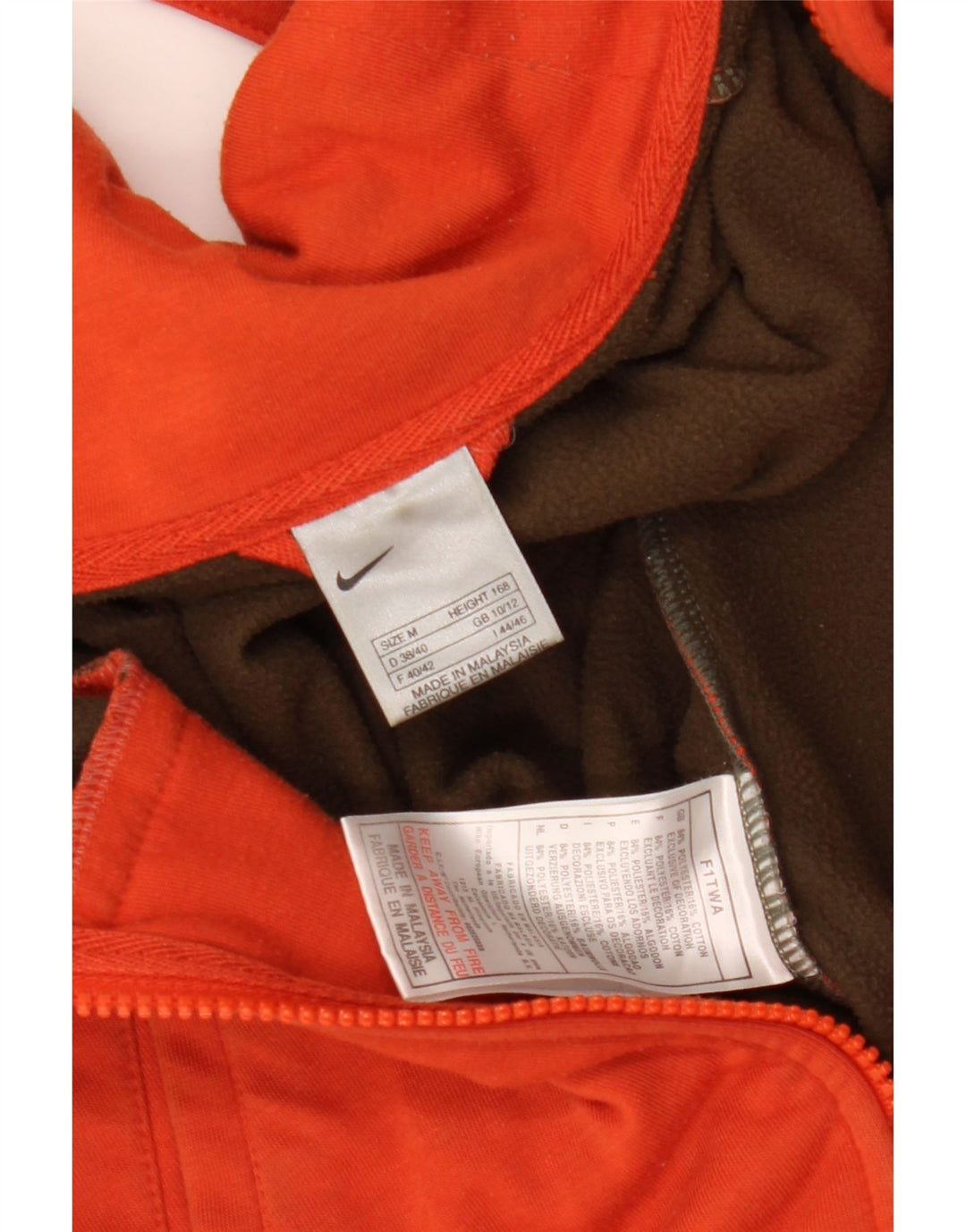 Γυναικεία αθλητική φόρμα NIKE Top Jacket UK 10/12 μεσαίο πορτοκαλί πολυεστέρας