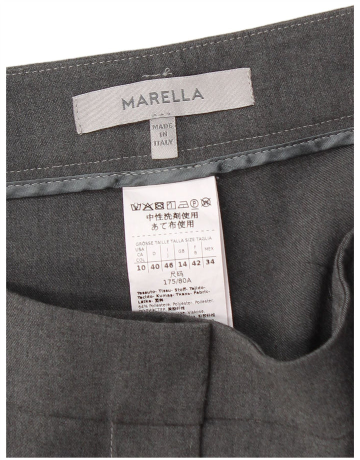 Γυναικείο ίσιο παντελόνι MARELLA UK 14 Large W32 L28 Grey Polyester