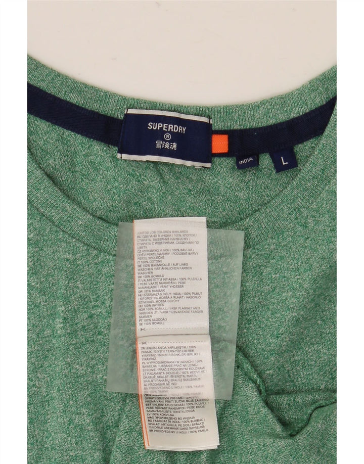Ανδρικό μπλουζάκι Superdry, Βαμβακερό μεγάλο πράσινο