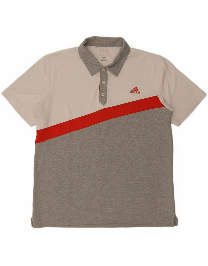 Ανδρικό πουκάμισο Adidas Climalite Polo Large Grey Colourblock Polyester