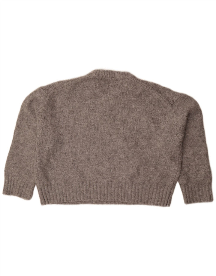 Zara γυναικείο πουλόβερ υπερμεγέθη Crew Neck Jumper UK 14 Medium Grey Flecked