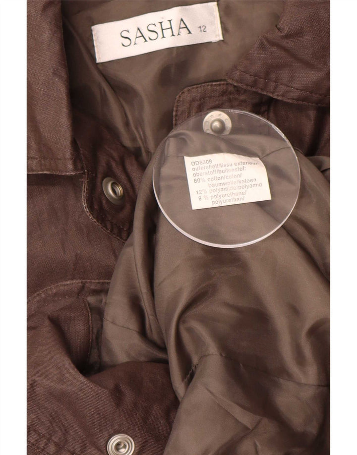Sasha Γυναικείο Military Jacket UK 12 Βαμβακερό μεσαίο καφέ