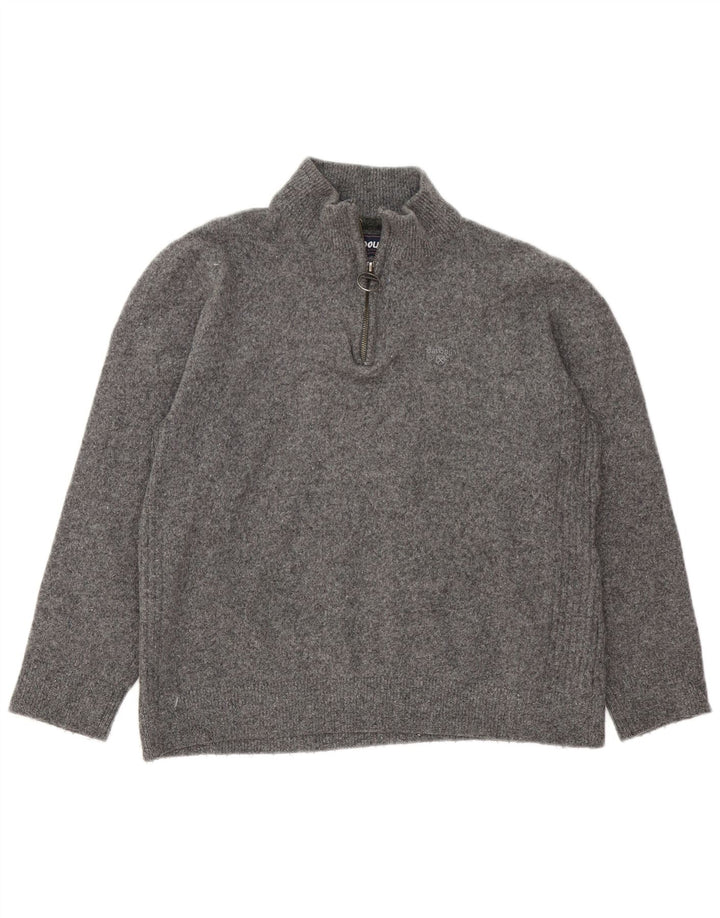 Γυναικείο πουλόβερ με φερμουάρ Barbour UK 16 Large Grey Wool