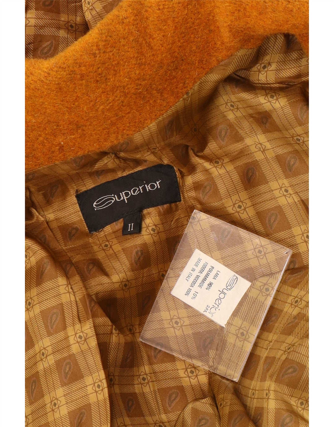 SUPERIOR Γυναικείο παλτό Duffle με κουκούλα UK 18 XL πορτοκαλί μαλλί