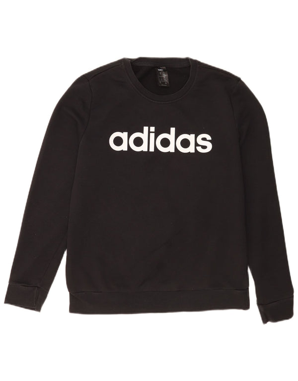 Γυναικεία γραφική φούτερ Adidas Jumper UK 12/14 Medium Black Sports