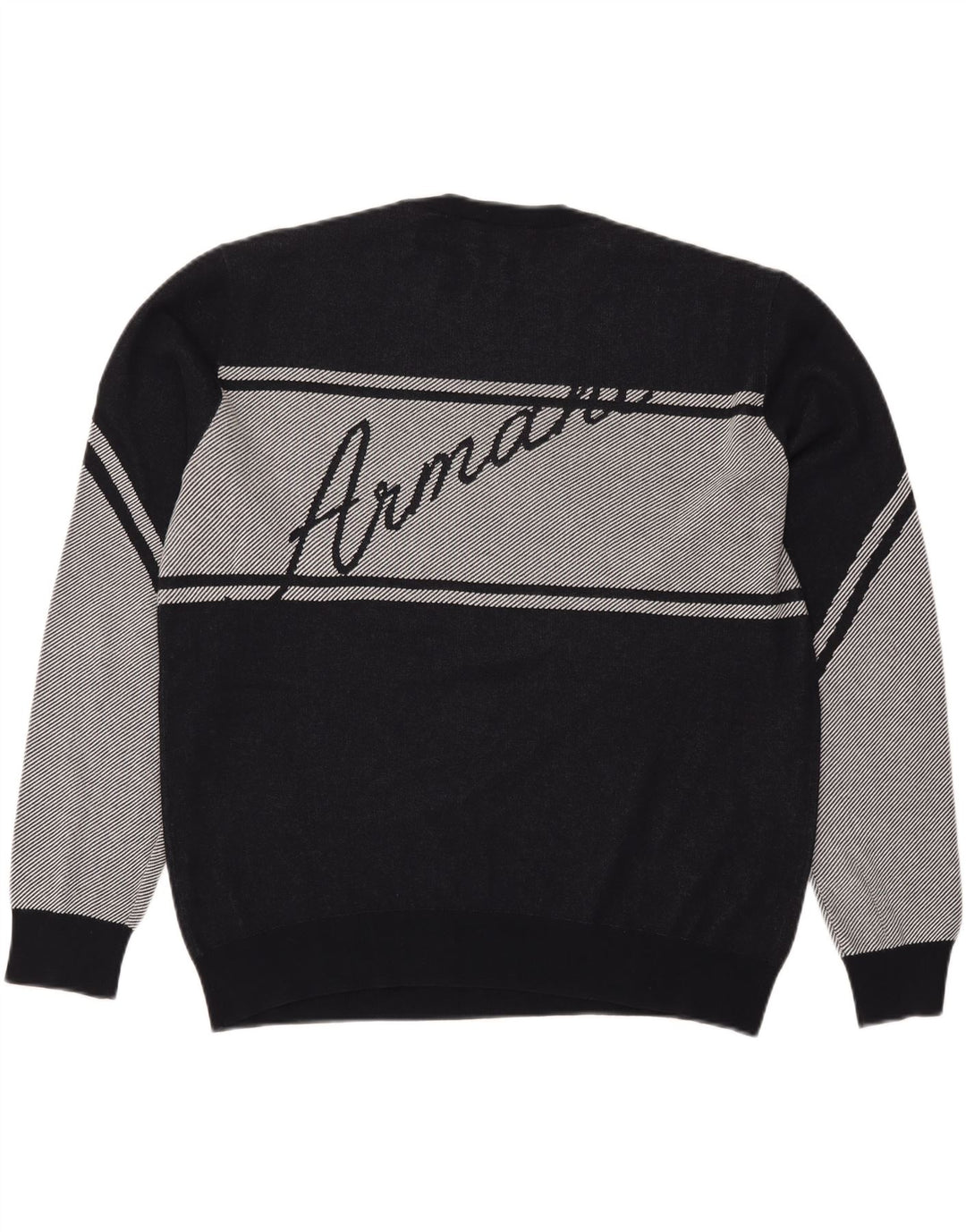 Ανδρικό γραφικό φούτερ Emporio Armani Jumper 2XL Μαύρο βαμβακερό χρώμα