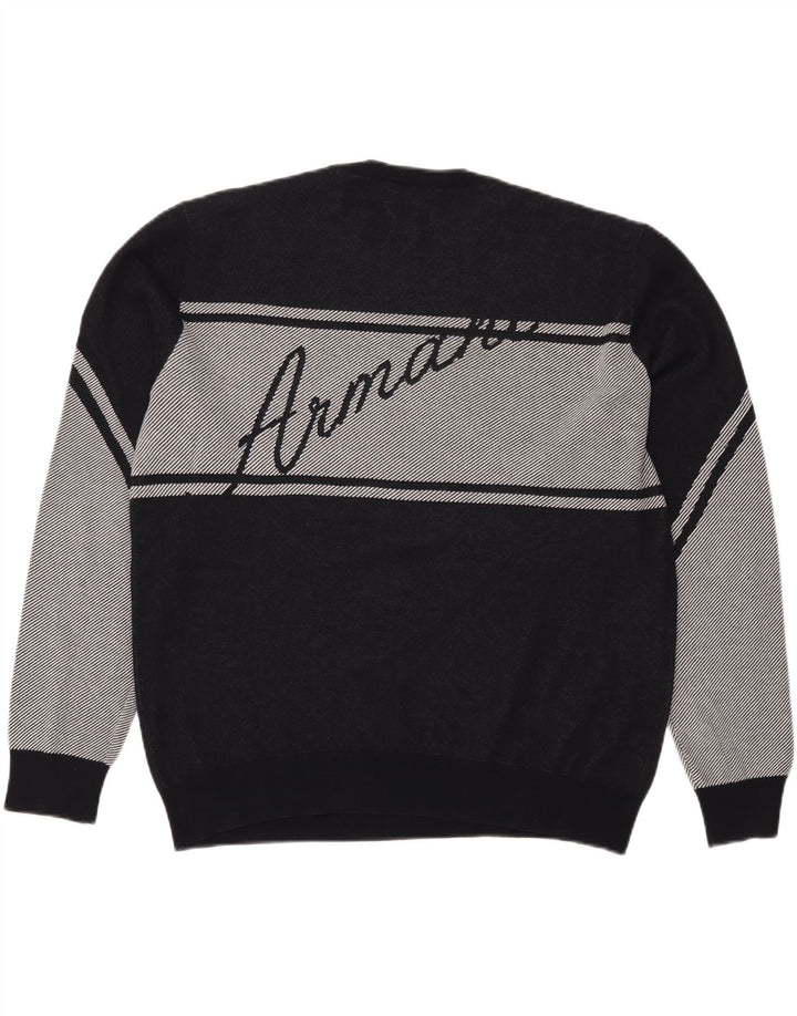 Ανδρικό γραφικό φούτερ Emporio Armani Jumper 2XL Μαύρο βαμβακερό χρώμα