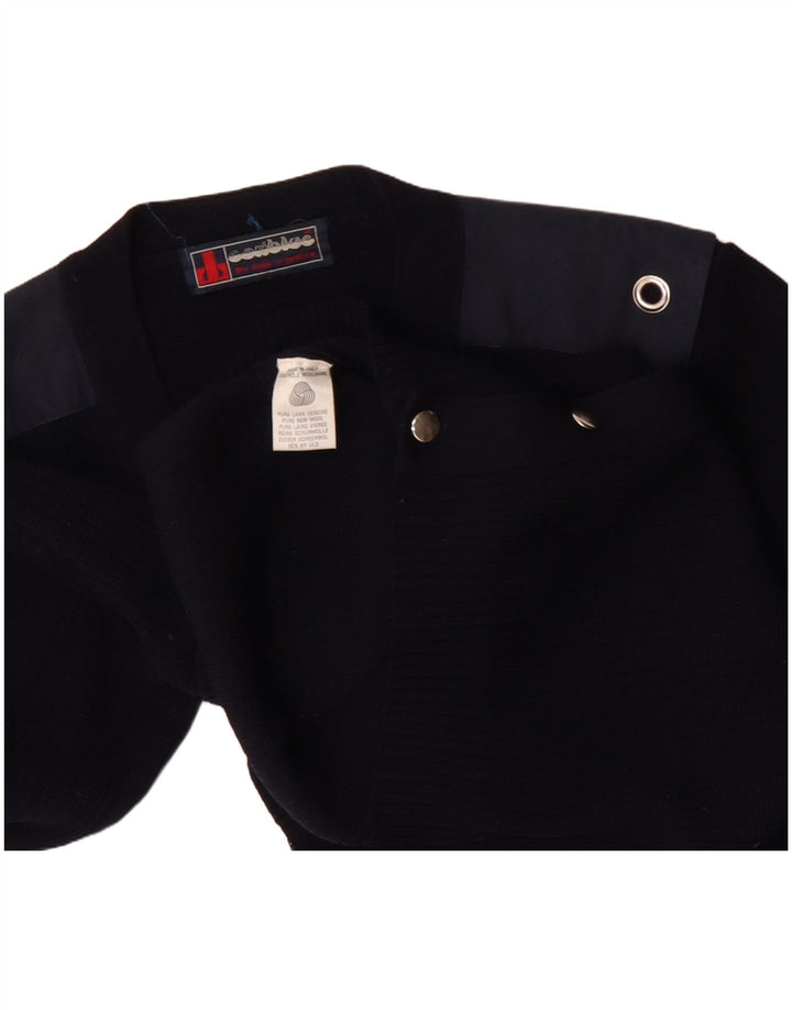 Vintage Ανδρική ζακέτα πουλόβερ μεσαίου μπλε ναυτικού χρώματος μαλλί