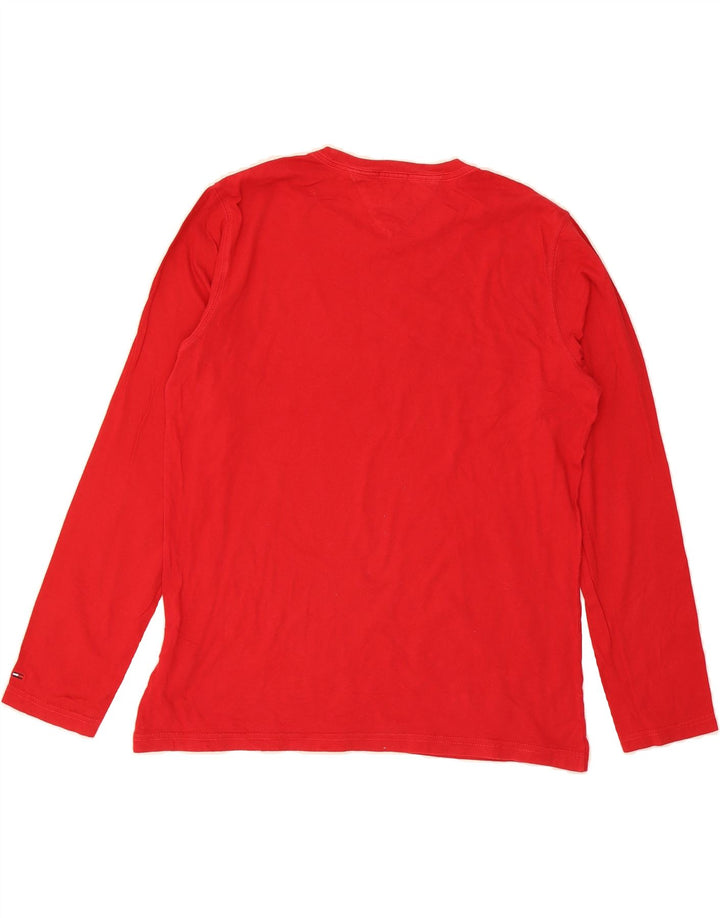 TOMMY HILFIGER Mens Graphic Top Long Sleeve Large Red Cotton Vintage Tommy Hilfiger and Second-Hand Tommy Hilfiger from Messina Hembry 